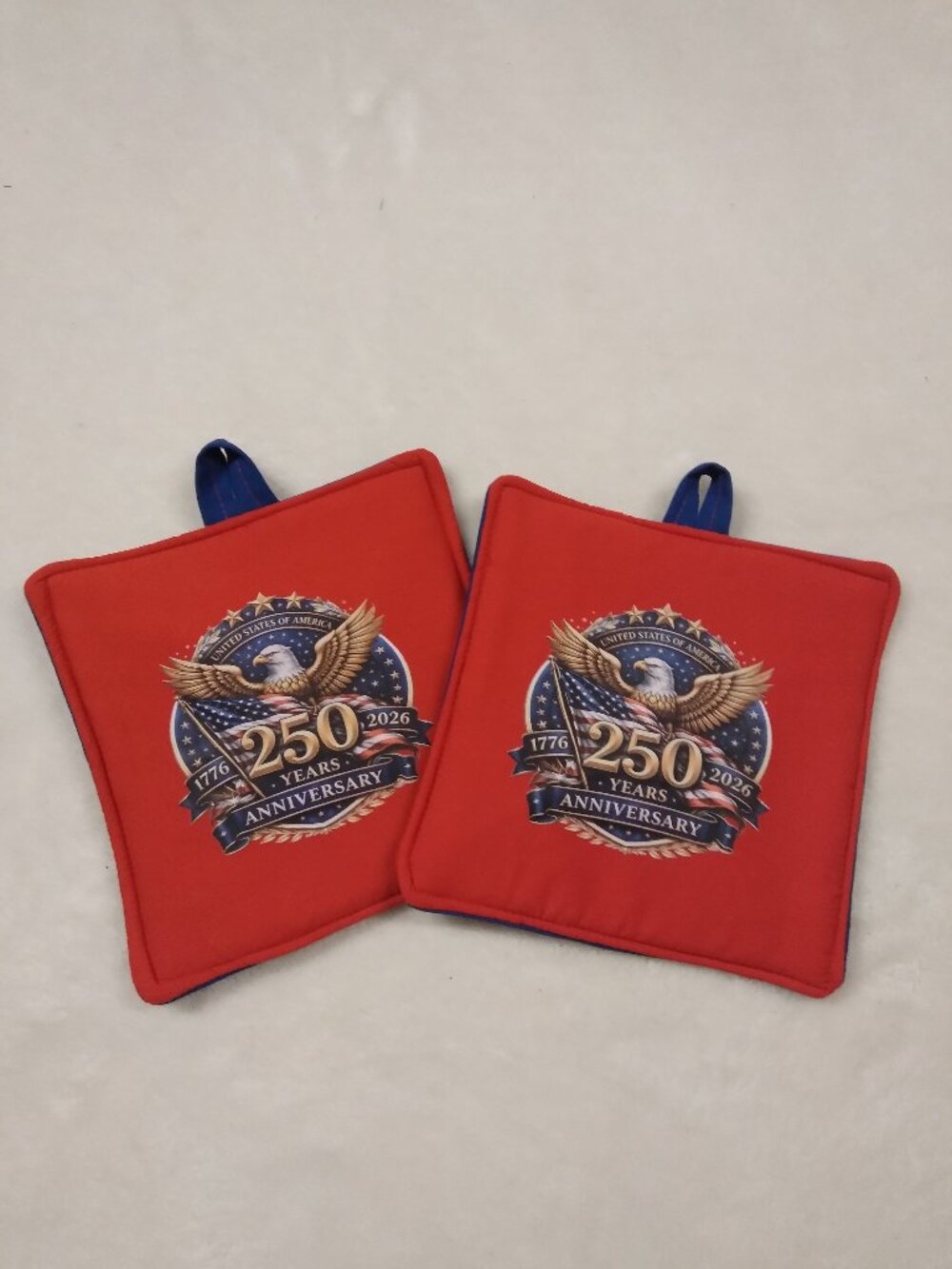 4th July Pot Holders 8.5" Square ( 5 Layers Thick)